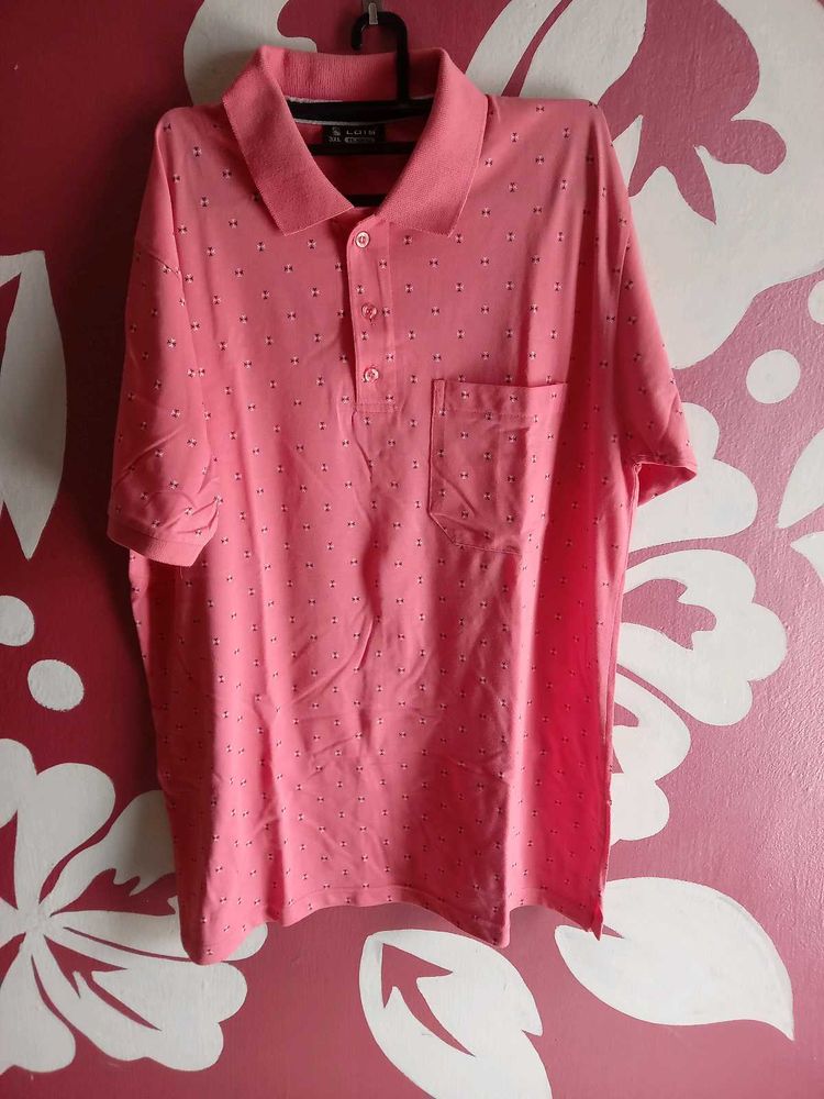 Pink Polo Tshirt For Men