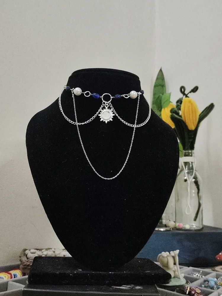 Layered Beaded Sunburst Necklace