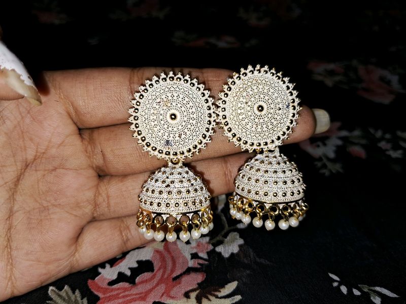 White Pearl Jhumka