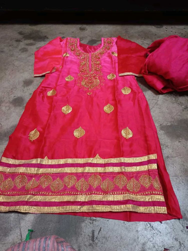 PartyWearEmbroidery Heavy Work Punjabi Suit patiya