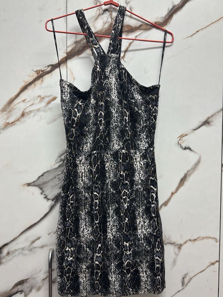 Snakeskin Print Mini Dress