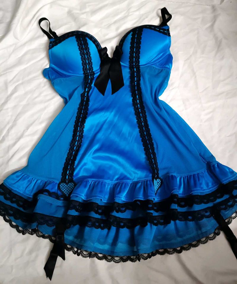 La Sezna Blue Baby Doll Top 💙