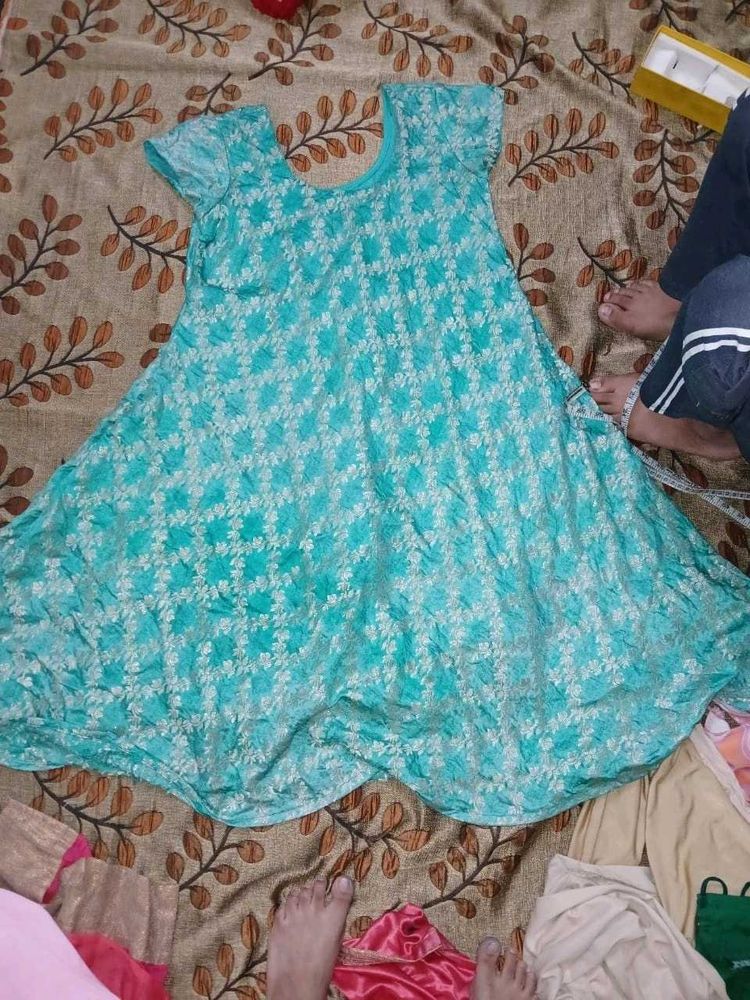 Aqua Floral Dress
