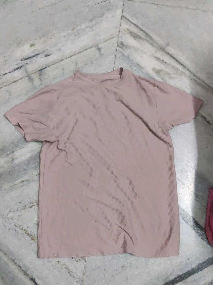 Pink Ribbed Top