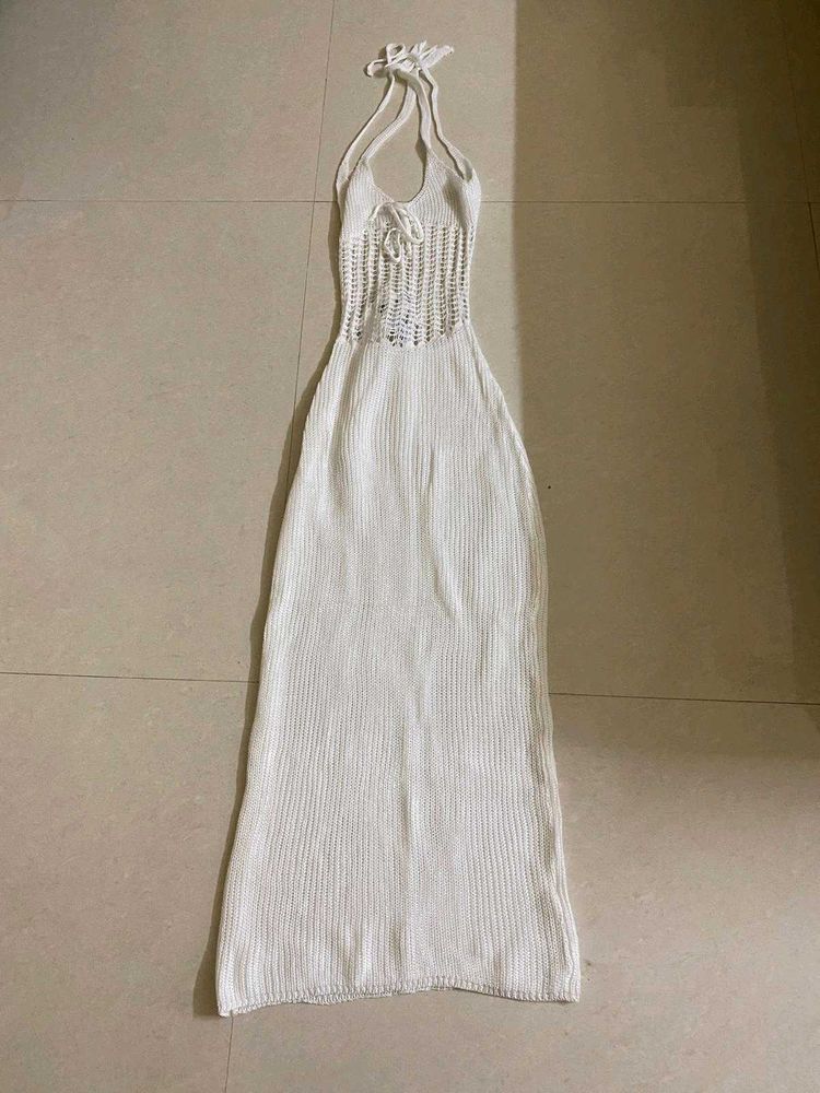Crochet Halter Beach Dress