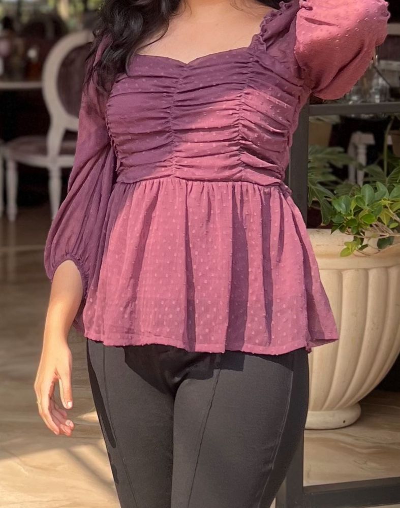 Ruched Sleeve Top