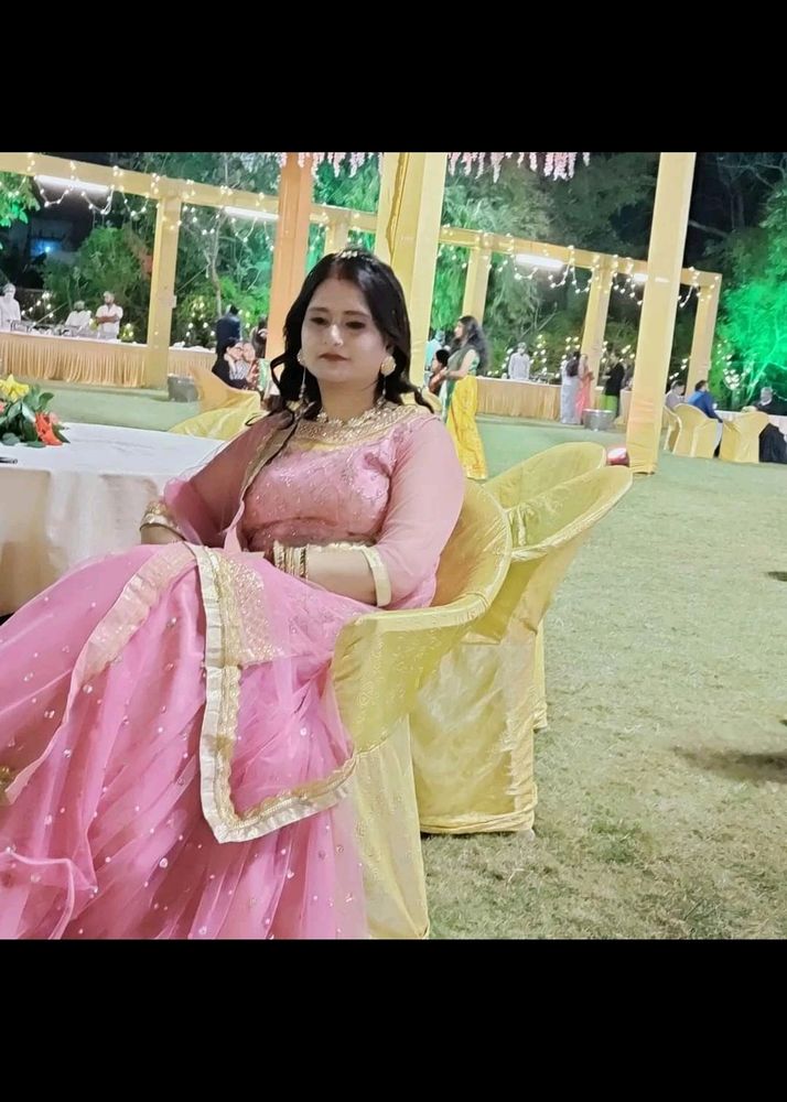 Elegant Pink Embroidered Lehenga Choli Set