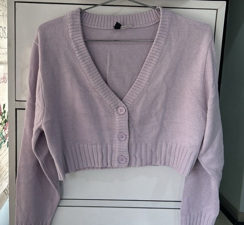 H&amp;M Crop Sweater - Light Purple