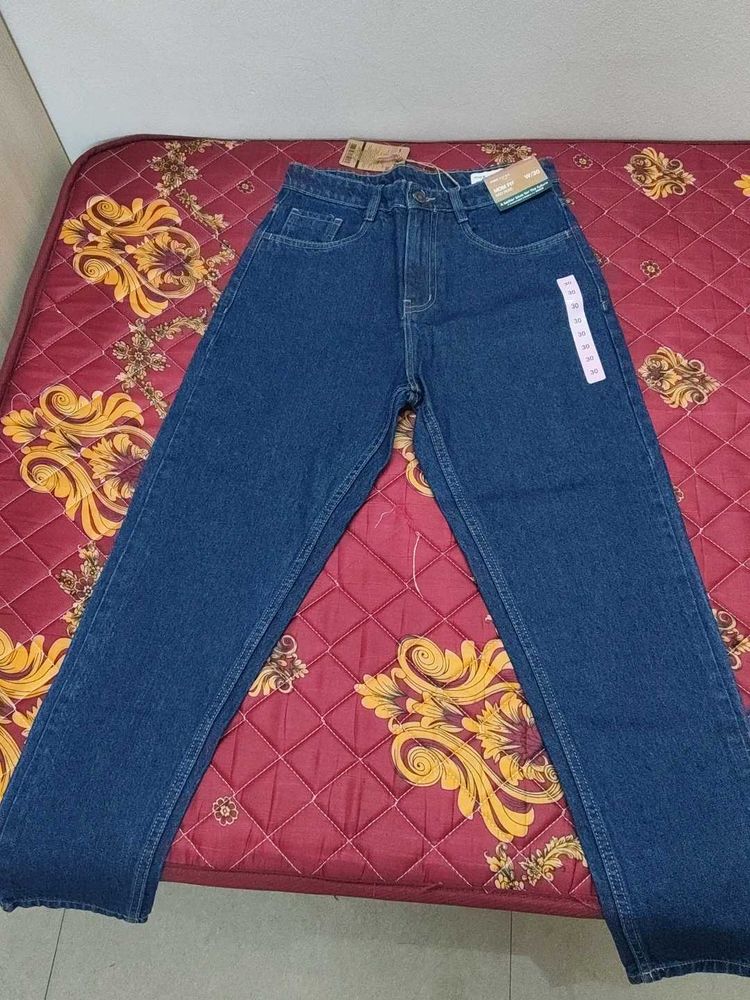 Dark Blue Straight Leg Jeans