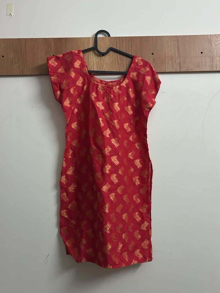 Red &amp; Gold Festive Kurti