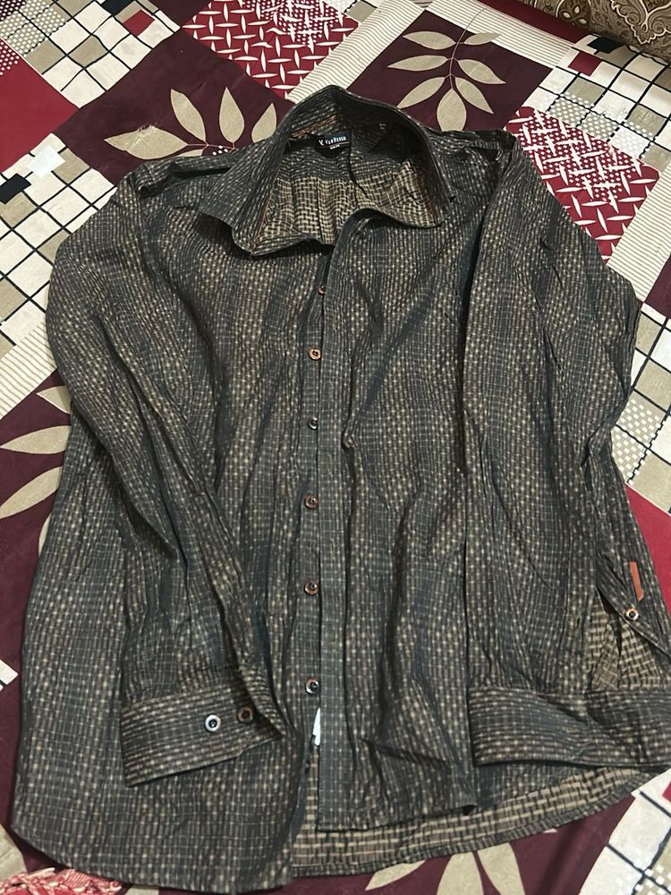 Patterned Long Sleeve Button Down