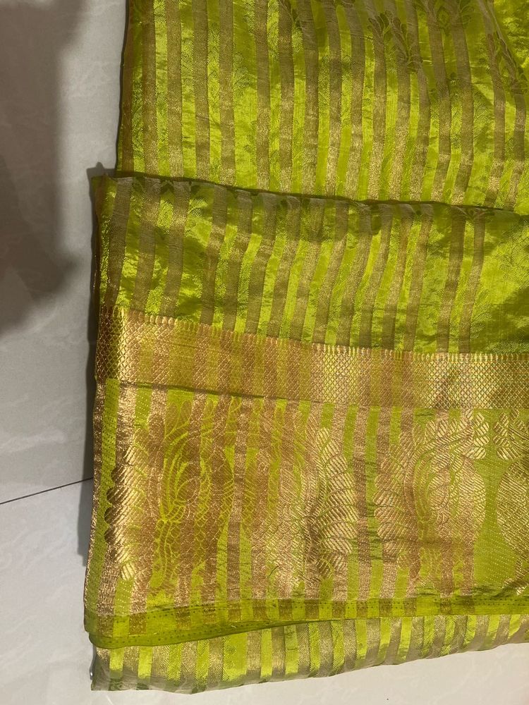 Lime Green Saree