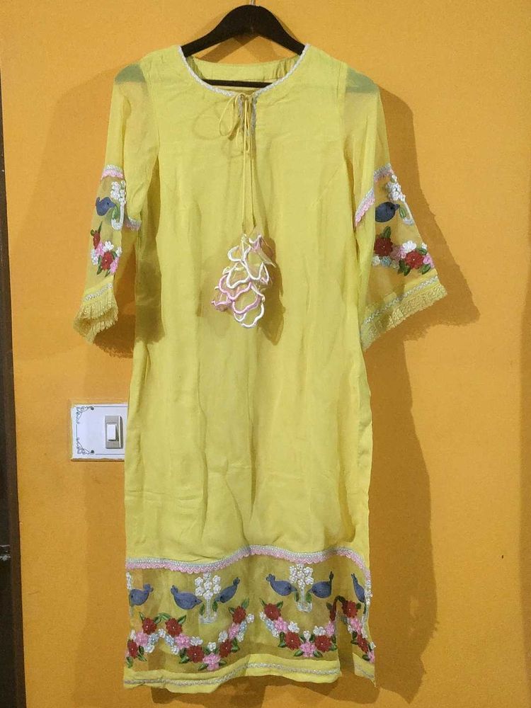 Yellow Embroidered Tunic