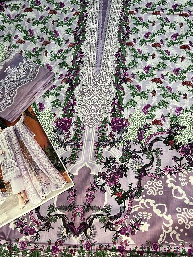 Pakistani Printed Floral Print Suit Fabric