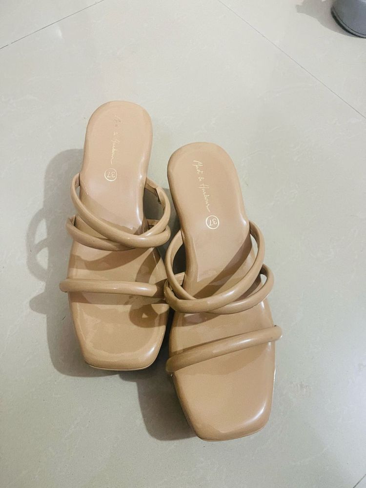 Mast &amp; Harbour Nude Heeled Sandals