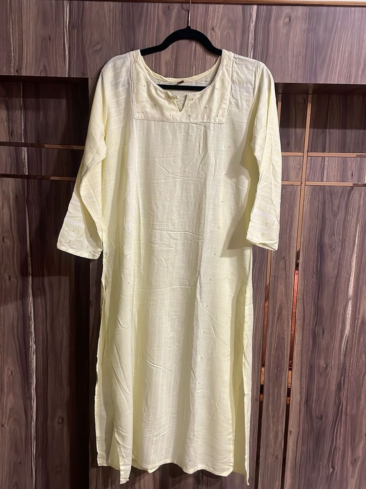 Elegant Lemon-Yellow Kurta