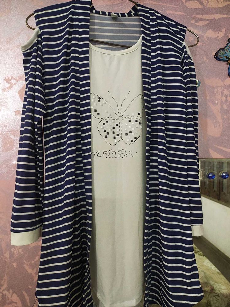 Blue Top With Attached Jacket