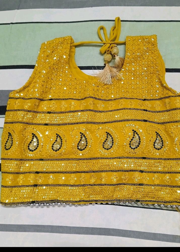 Lehenga Choli Green And Yellow
