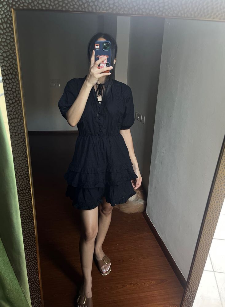 Cute Black Ruffled Dress
