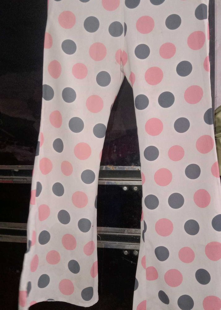 Polka Dot Flare Leg Pants