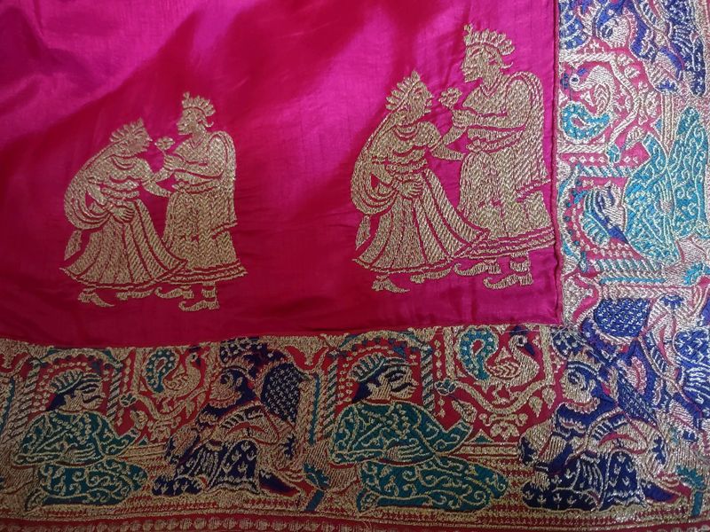 Semi Silk Saree With Heavy Latkan Padded Blouse