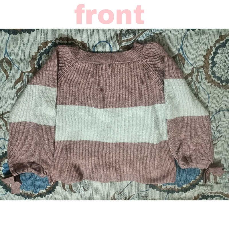 Striped Knit Pullover Sweater