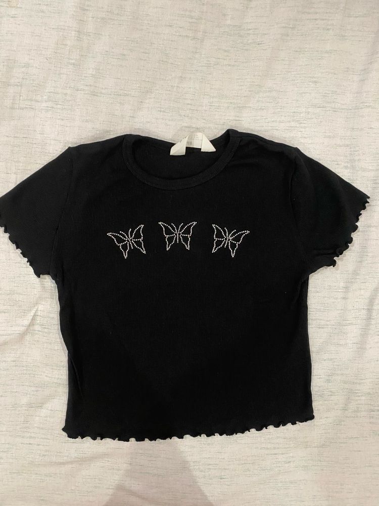 H&amp;M Butterfly Graphic Tee