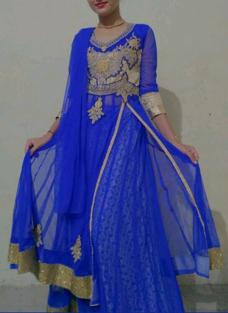 Royal Blue Embroidered Lengha Choli
