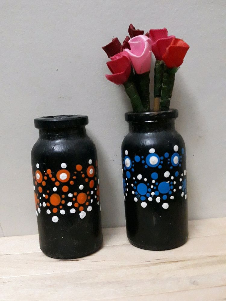 Handmade Mini Glass Bottle Manadala (One Piece)