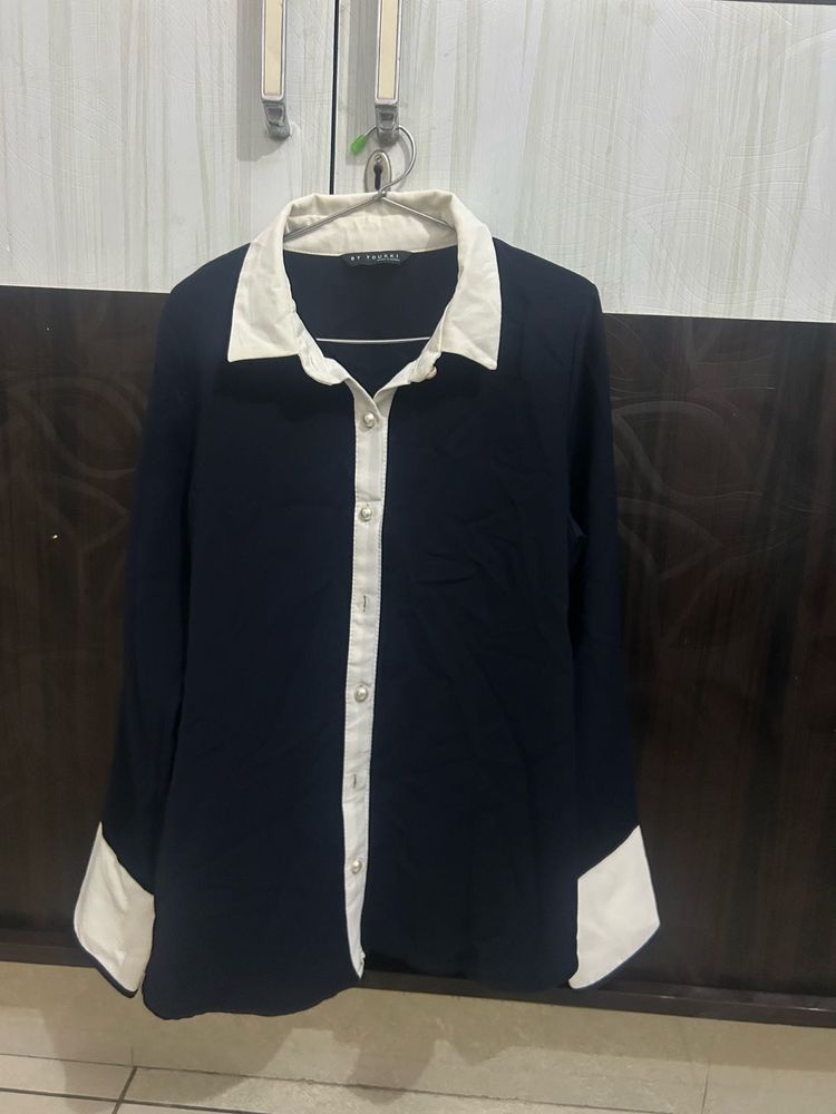 korean Chic Navy blue shirt😍