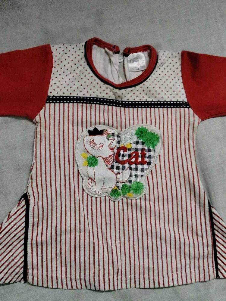 Cute Cat Graphic Baby Top