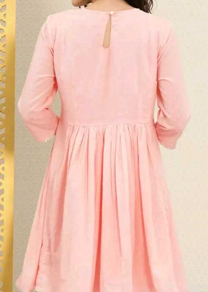 Peach Gathered Dress