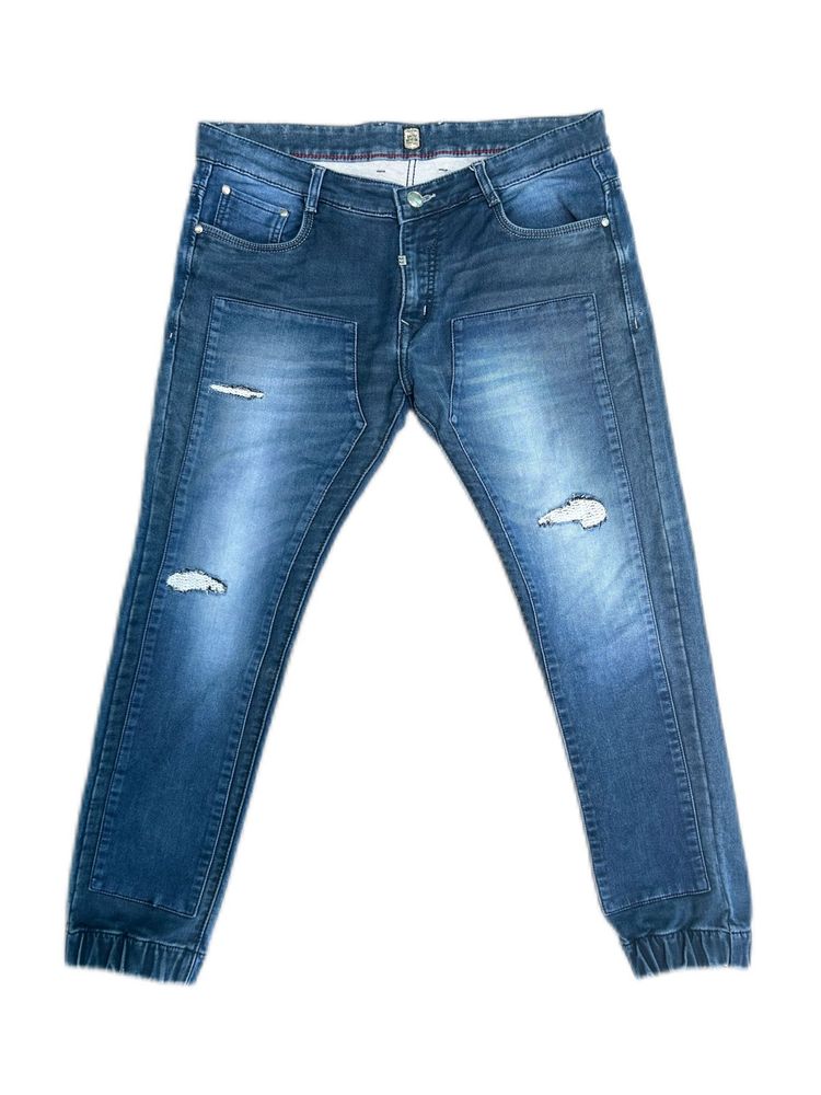 Ripped Denim Joggers