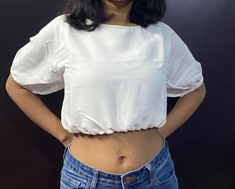 White Crop Top - Stylish &amp; Chic