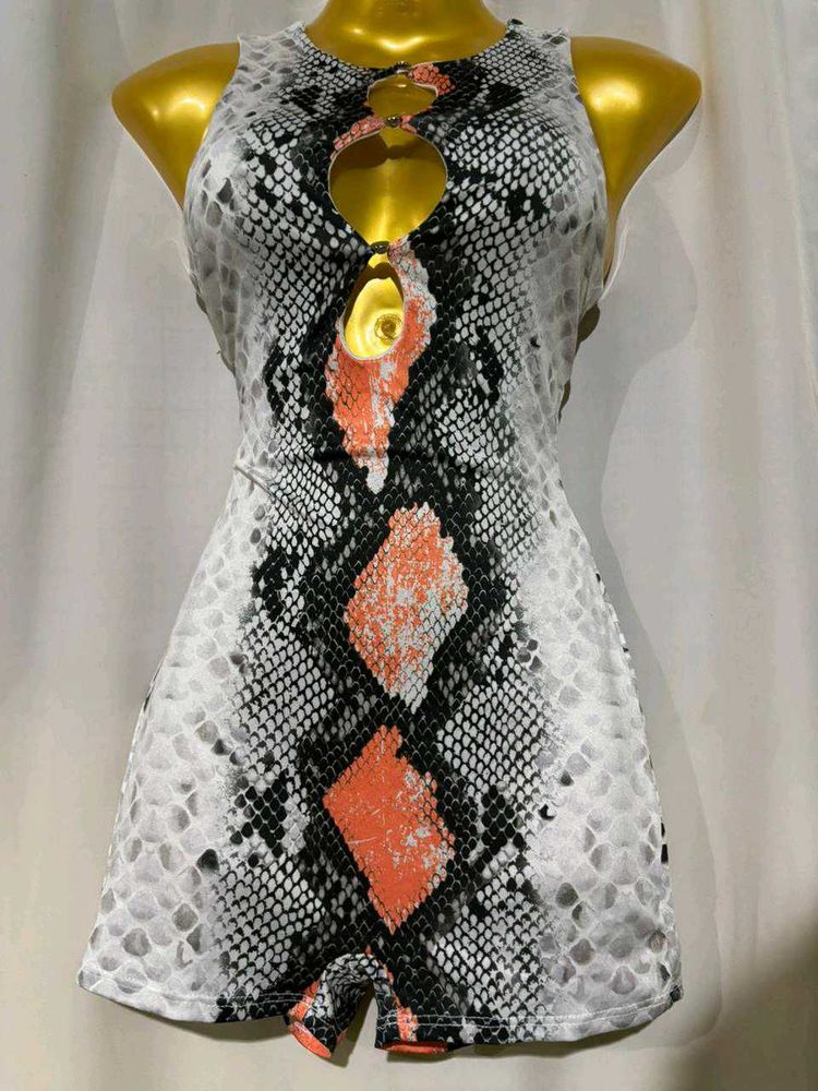 Fashionnova Snakeskin Print Romper