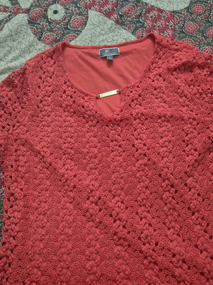 Pink V-Neck Top Macy london