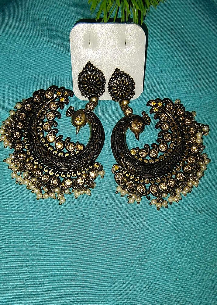 Peacock Heavy Statement Earrings