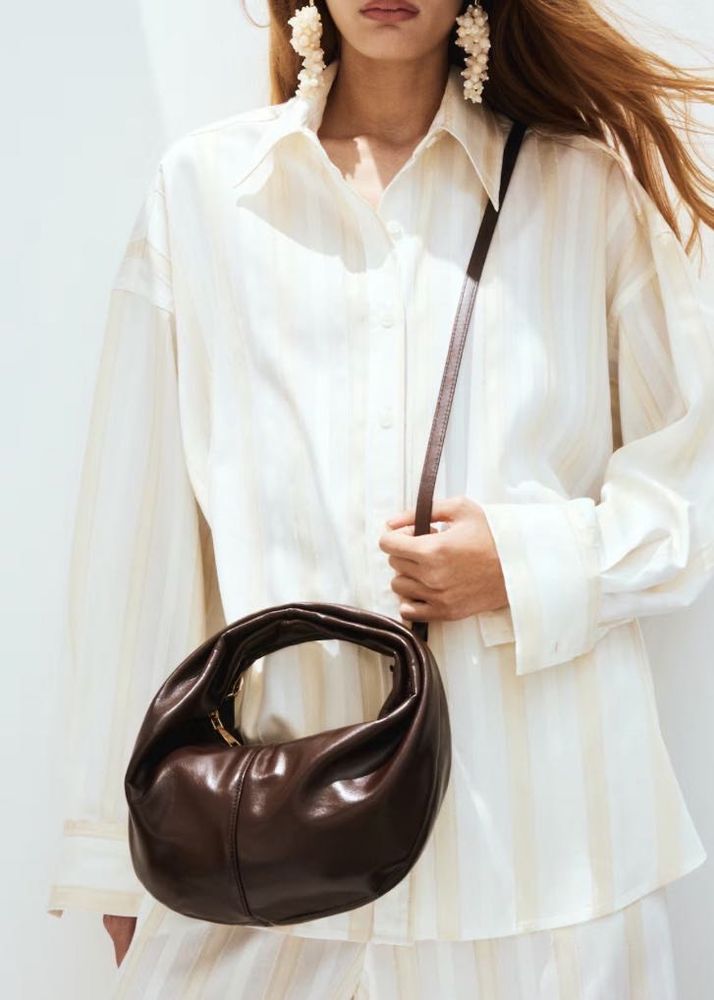 Dark Brown Leather Crossbody Bag