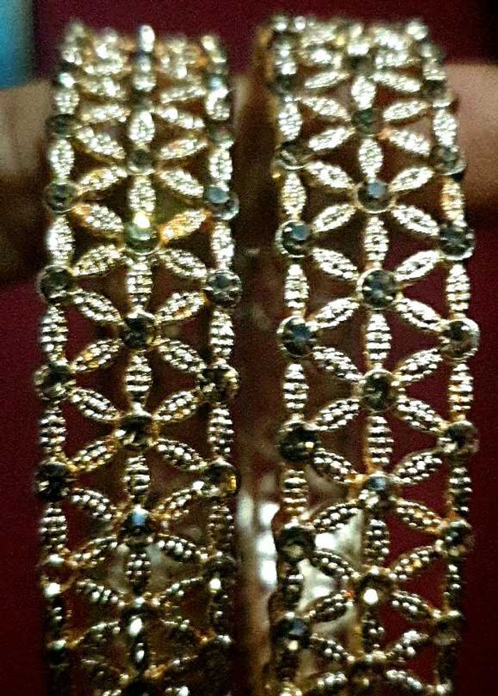 Gold floral bangles
