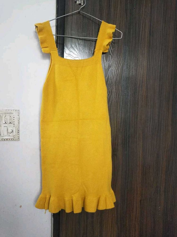 Woolen Yellow Dress