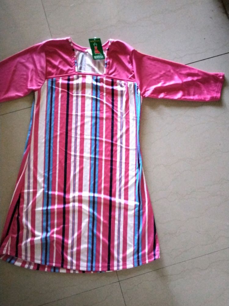 New Pink Striped Top Tunic