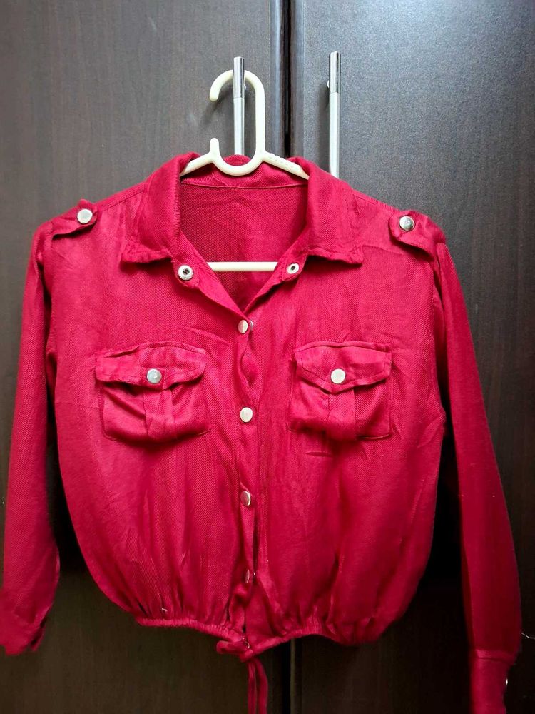 Crop Buttoned Shirt