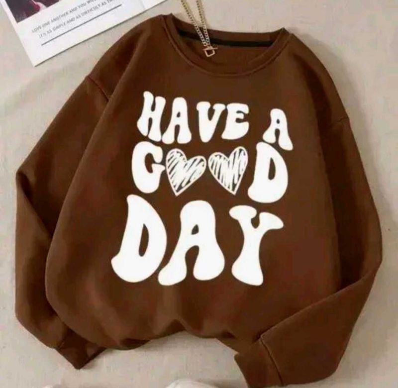 Cute Brown Graphic Sweatshirt