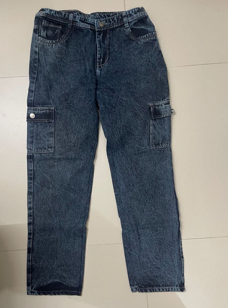 Denim Cargo Jeans