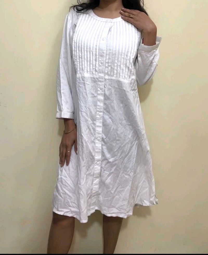 New Fresh White Shirt Dress