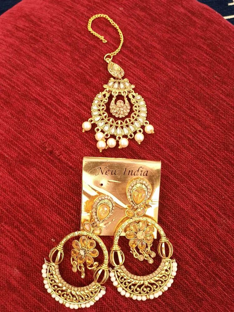 Ethnic Earrings &amp; Tikka Set