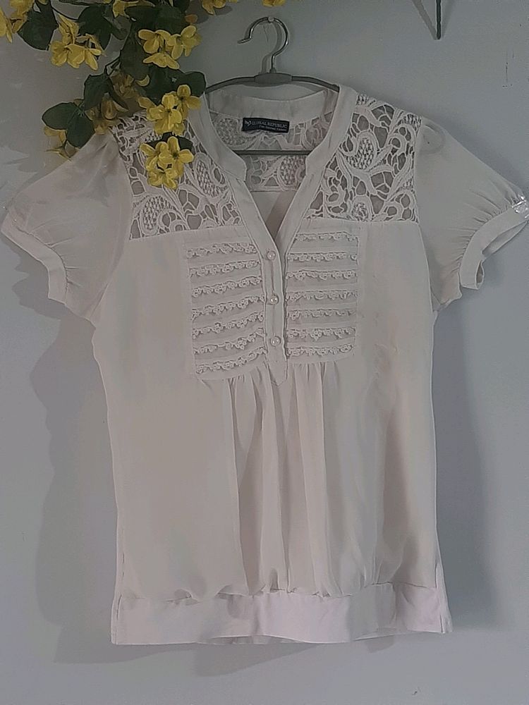Pure White Lacey Cotton Top