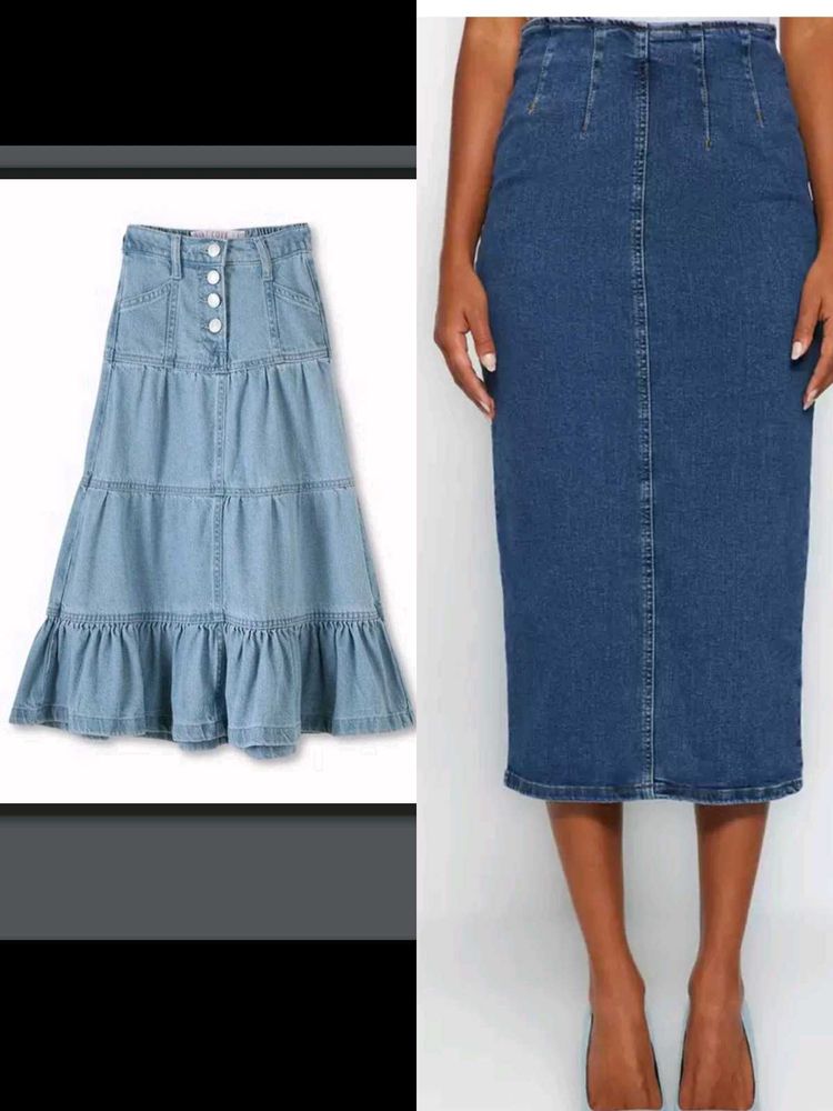 2 Denim Skirts For 699