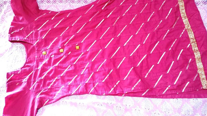 Chanderi Silk Kurti Set With Wedding Saree