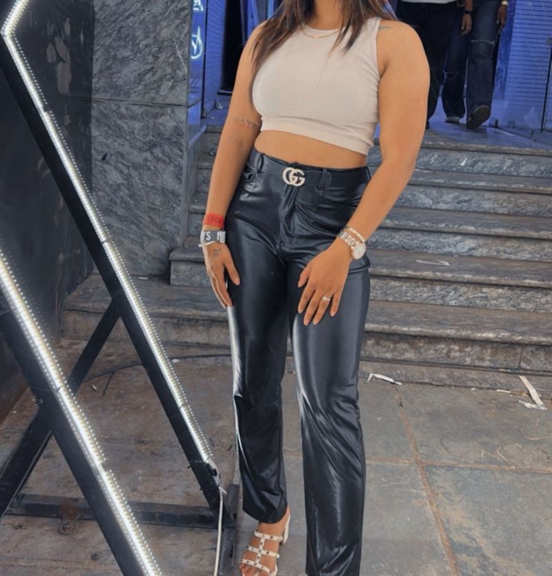 Stylish Black Faux Leather Pants